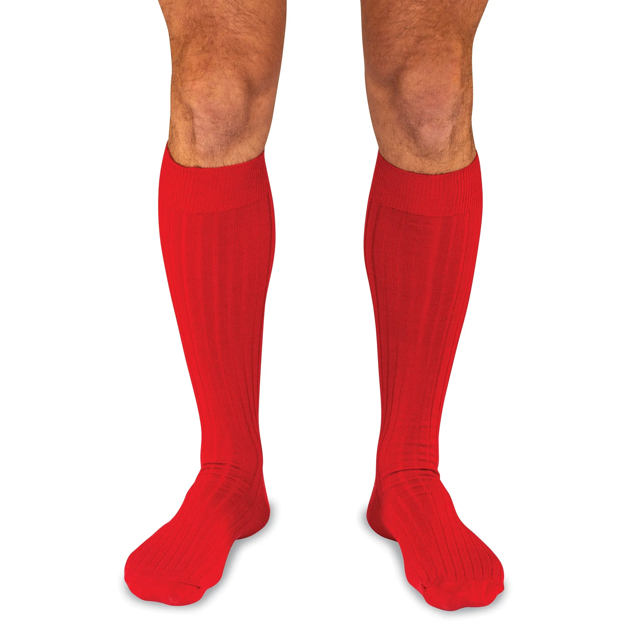 Red Merino Wool Over the Calf Dress Socks sold by Boardroom Socks