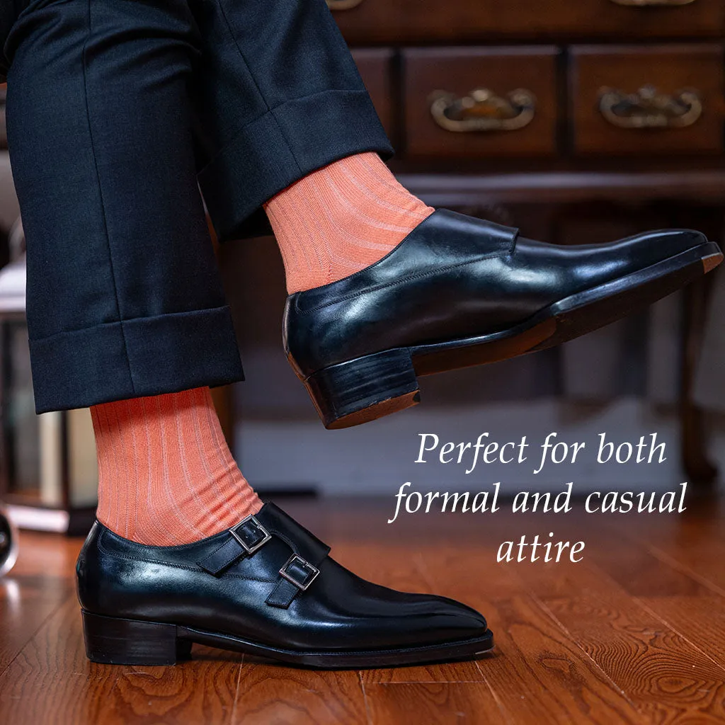 Peach Cotton Over the Calf Dress Socks sold by Boardroom Socks product image thumbnail 5