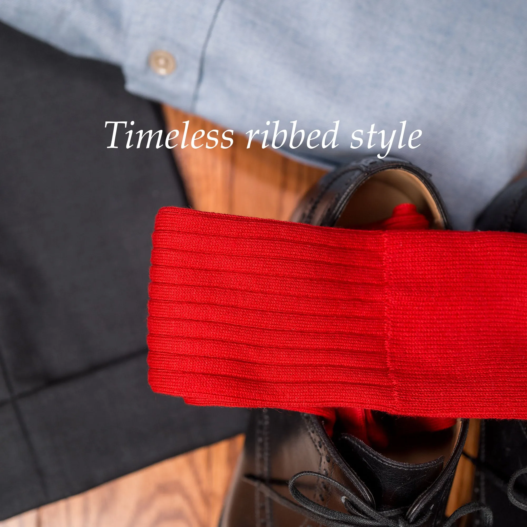 Red Cotton Mid Calf Dress Socks sold by Boardroom Socks product image thumbnail 5