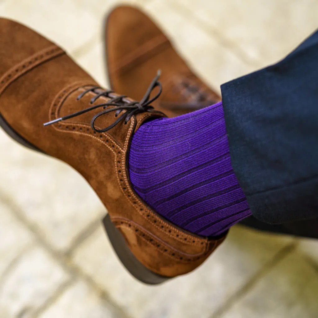 Purple Cotton Over the Calf Dress Socks sold by Boardroom Socks product image thumbnail 2