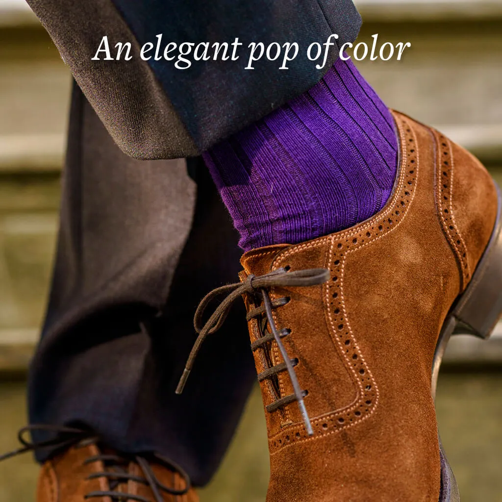Purple Cotton Over the Calf Dress Socks sold by Boardroom Socks product image thumbnail 4