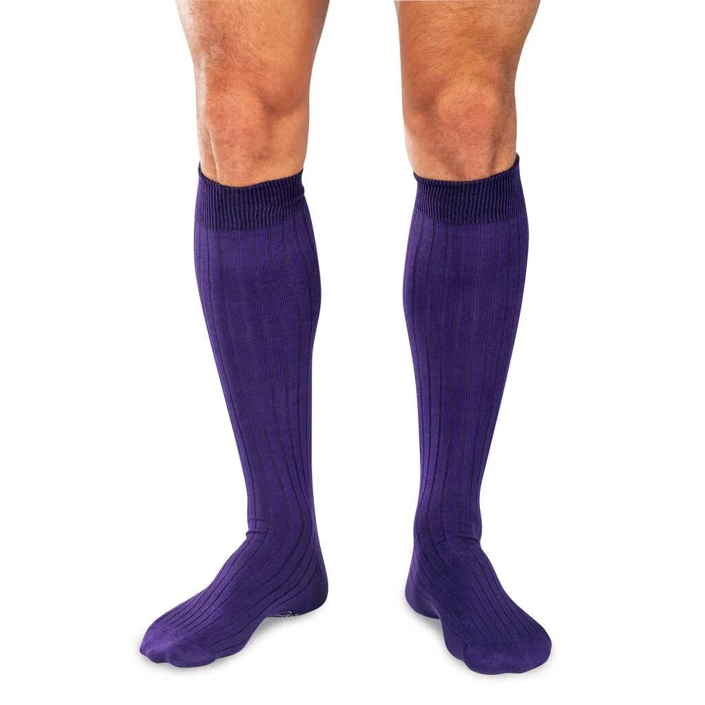 Purple Cotton Over the Calf Dress Socks sold by Boardroom Socks