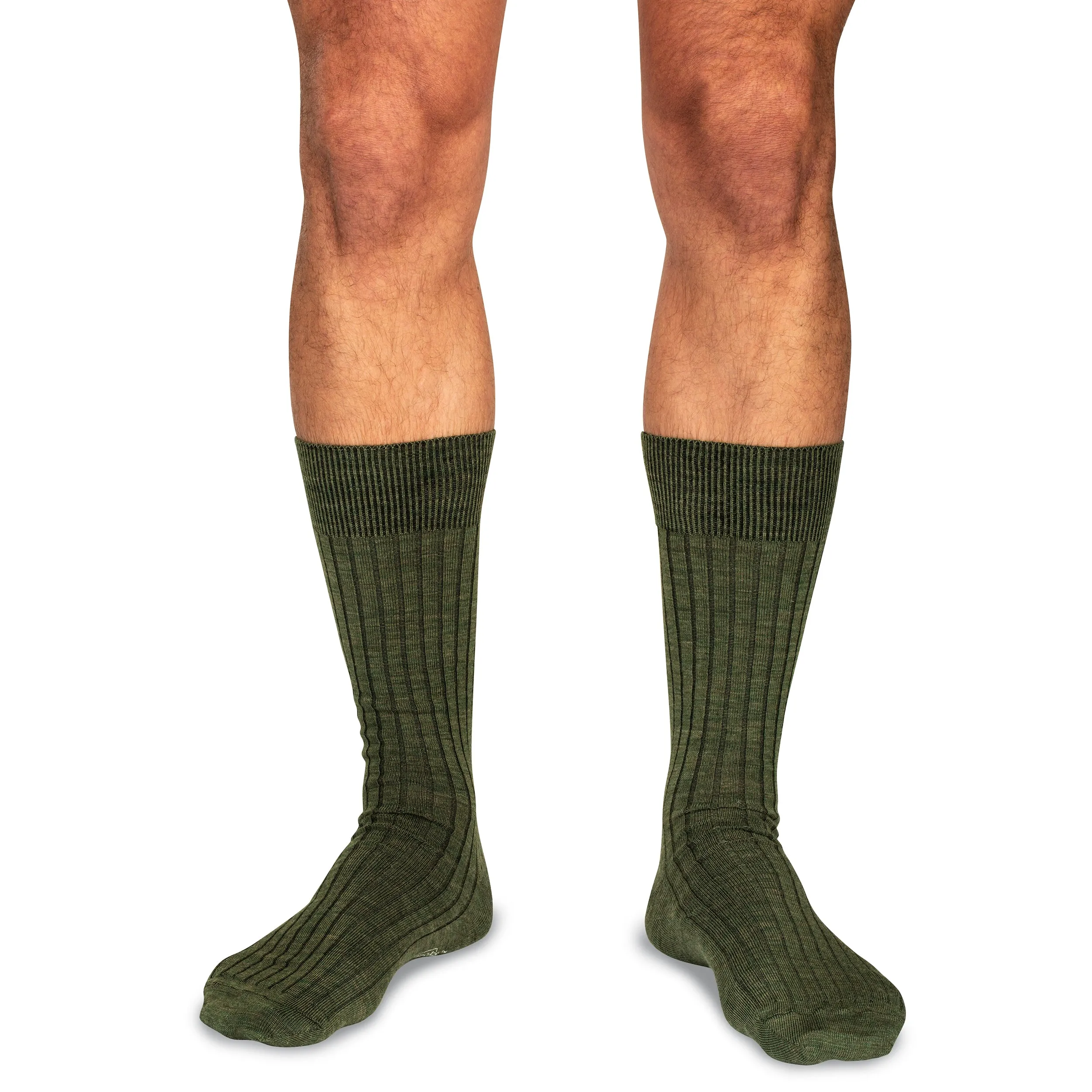 Olive Merino Wool Mid Calf Dress Socks sold by Boardroom Socks