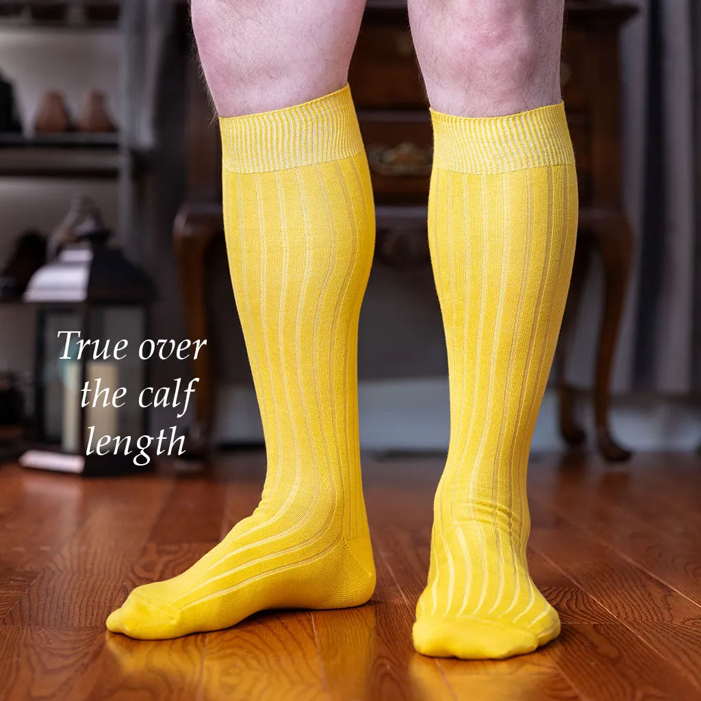Yellow Cotton Over the Calf Dress Socks sold by Boardroom Socks product image thumbnail 4