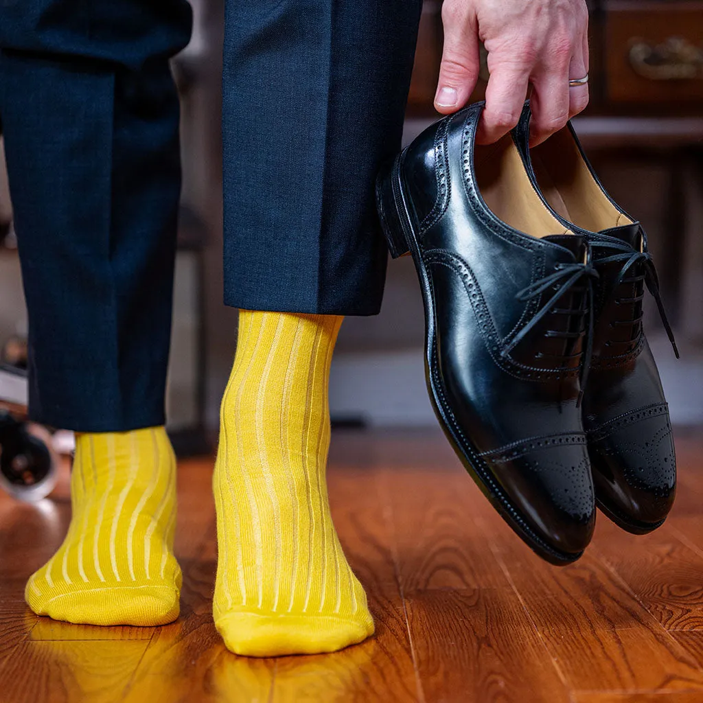 Yellow Cotton Over the Calf Dress Socks sold by Boardroom Socks product image thumbnail 2