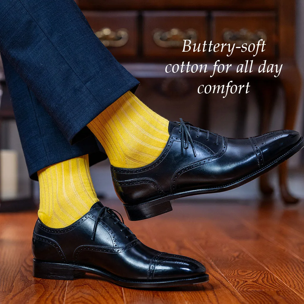 Yellow Cotton Over the Calf Dress Socks sold by Boardroom Socks product image thumbnail 3