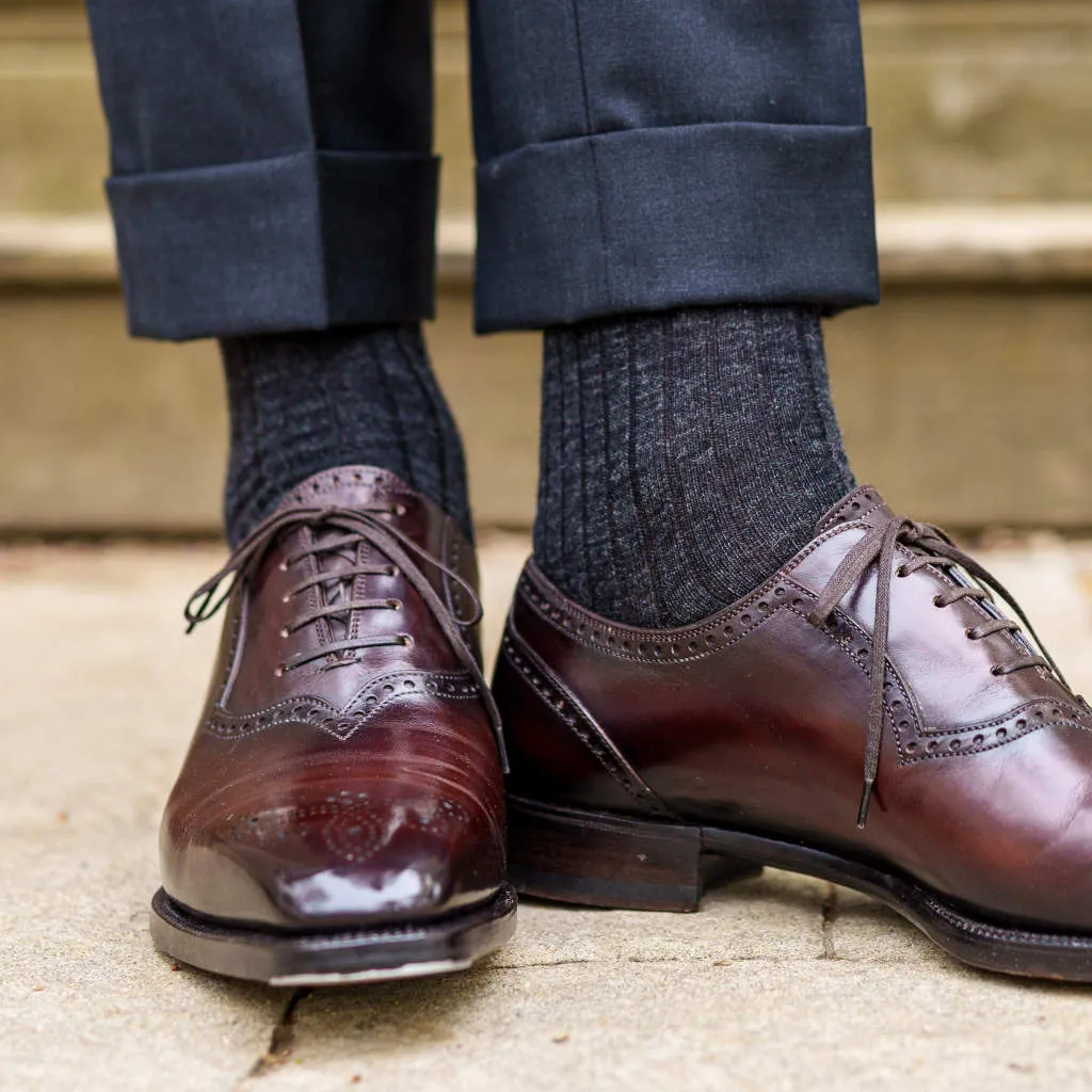 Charcoal Merino Wool Mid Calf Dress Socks sold by Boardroom Socks product image thumbnail 2