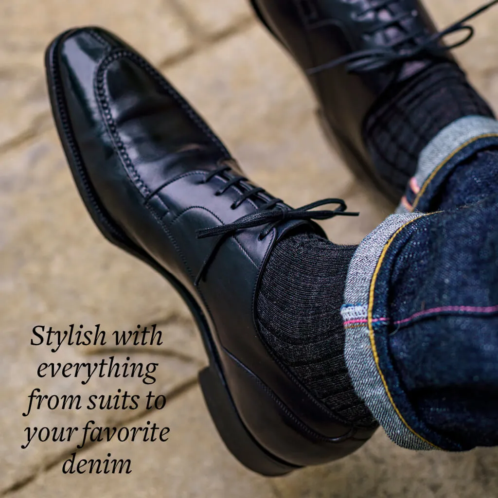 Charcoal Merino Wool Mid Calf Dress Socks sold by Boardroom Socks product image thumbnail 4