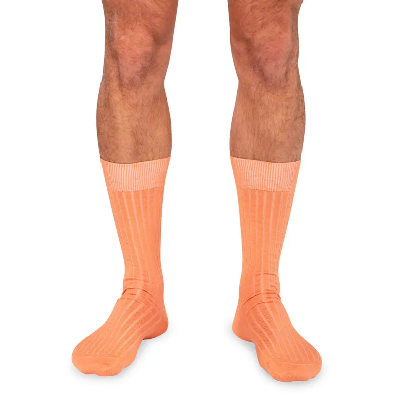 Peach Cotton Mid Calf Dress Socks sold by Boardroom Socks