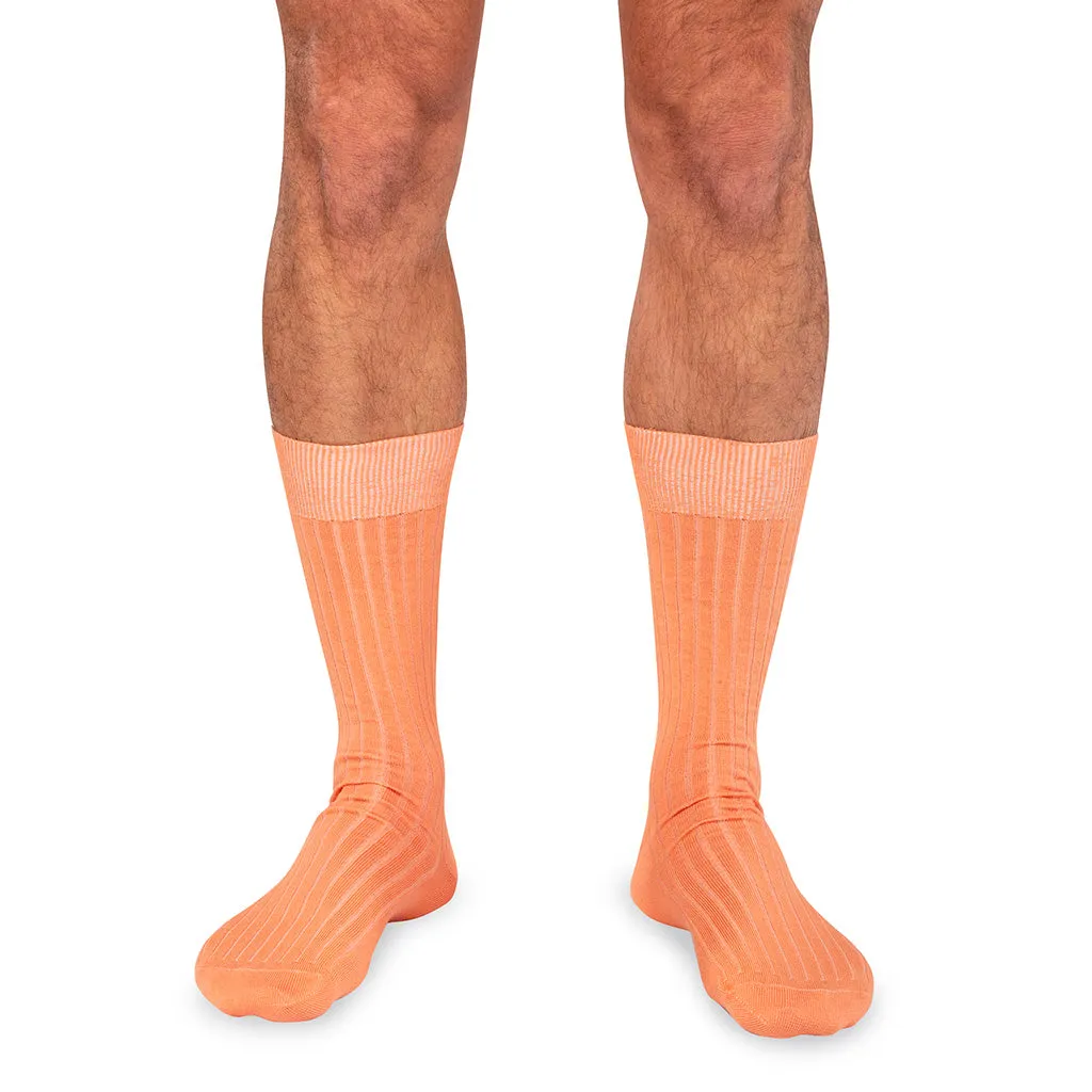 Peach Cotton Mid Calf Dress Socks sold by Boardroom Socks