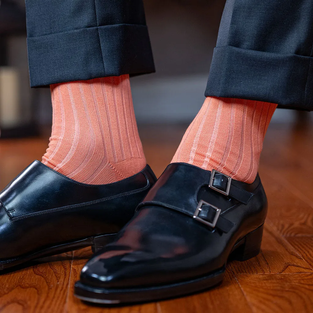 Peach Cotton Mid Calf Dress Socks sold by Boardroom Socks product image thumbnail 2