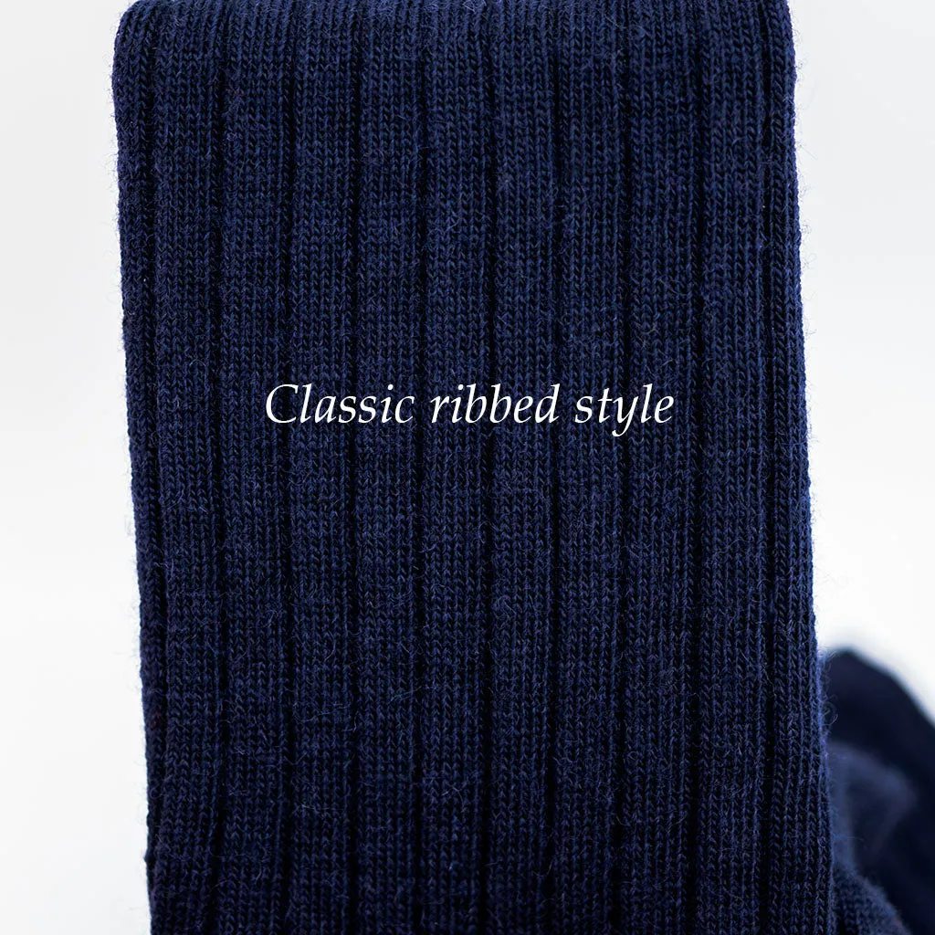 Navy Merino Wool Mid Calf Dress Socks sold by Boardroom Socks product image thumbnail 5