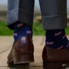 American Flag Navy Cotton Mid-Calf Dress Socks sold by Boardroom Socks