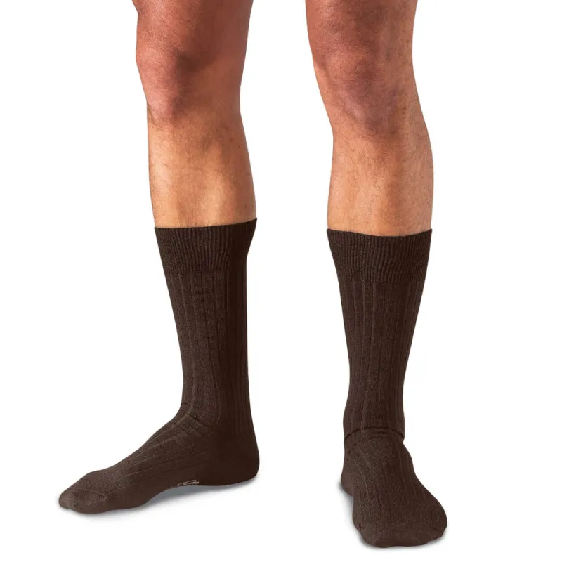 Brown Merino Wool Mid Calf Dress Socks sold by Boardroom Socks