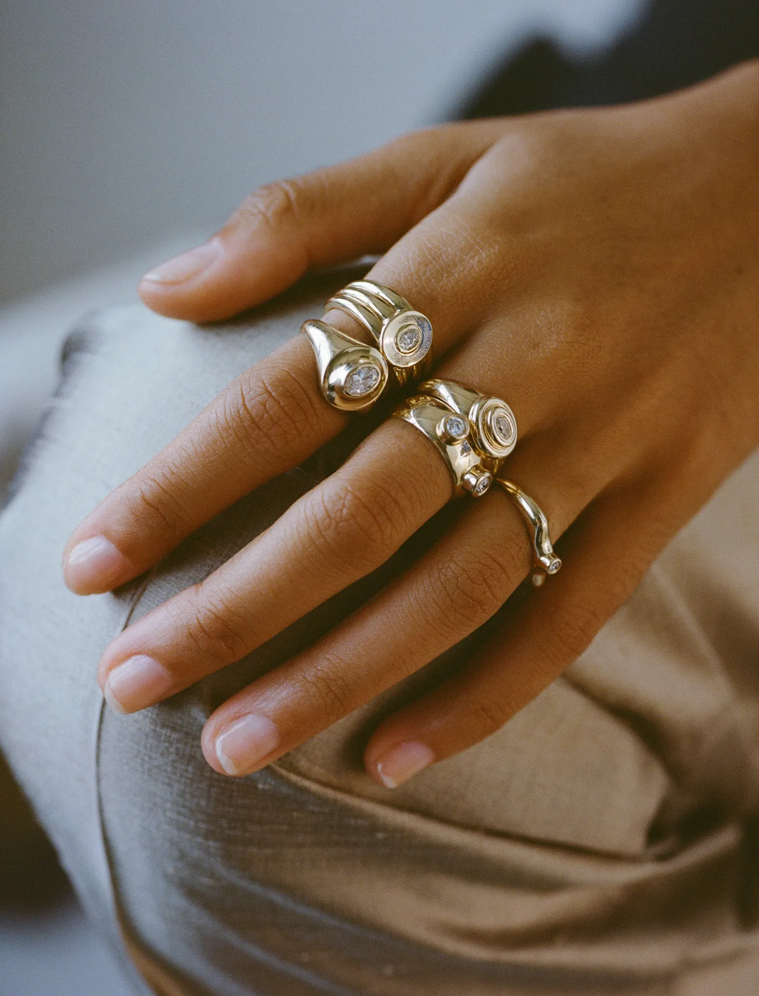 Stacked Signet (Diamond) sold by J. Hannah Jewelry product image thumbnail 4