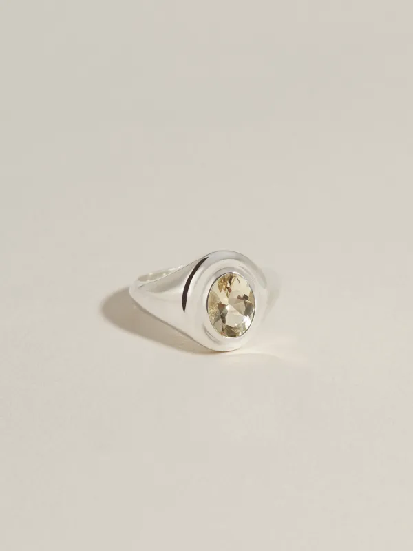 Gemstone Signet (Sunstone) made by J. Hannah Jewelry