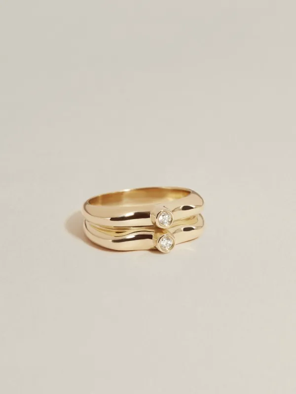 Double Stirrup Ring (Diamond) sold by J. Hannah Jewelry