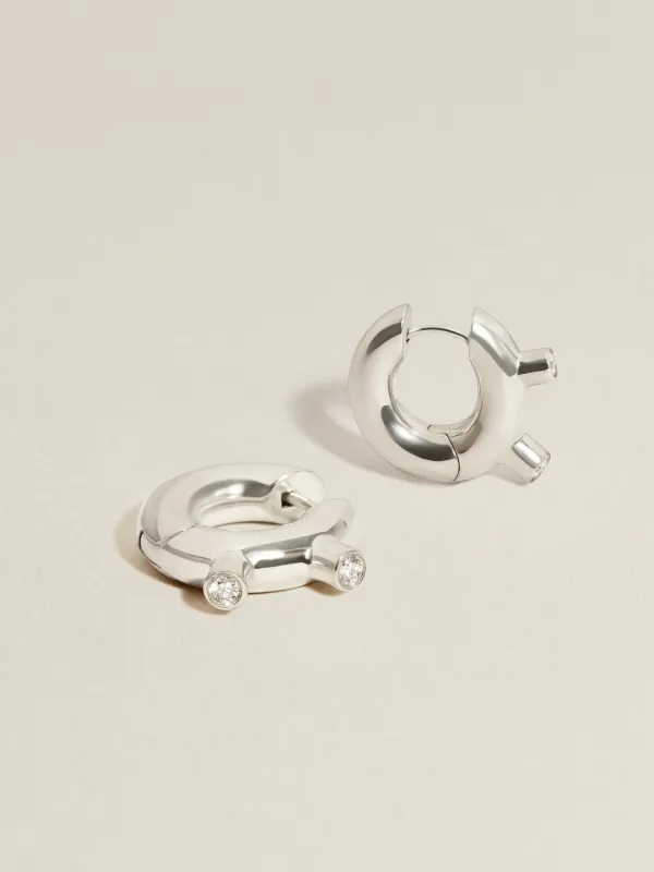 Martian Hoops II (Diamond) made by J. Hannah Jewelry