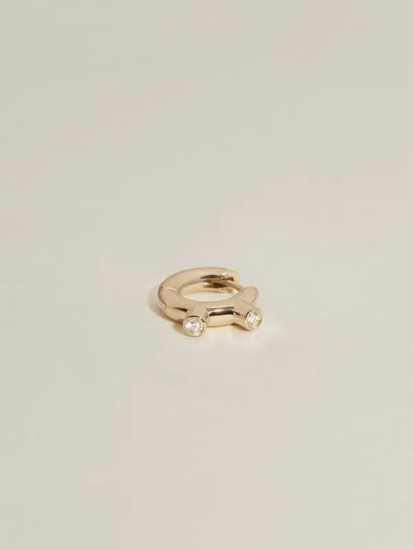 Martian Hoops I (Diamond) made by J. Hannah Jewelry
