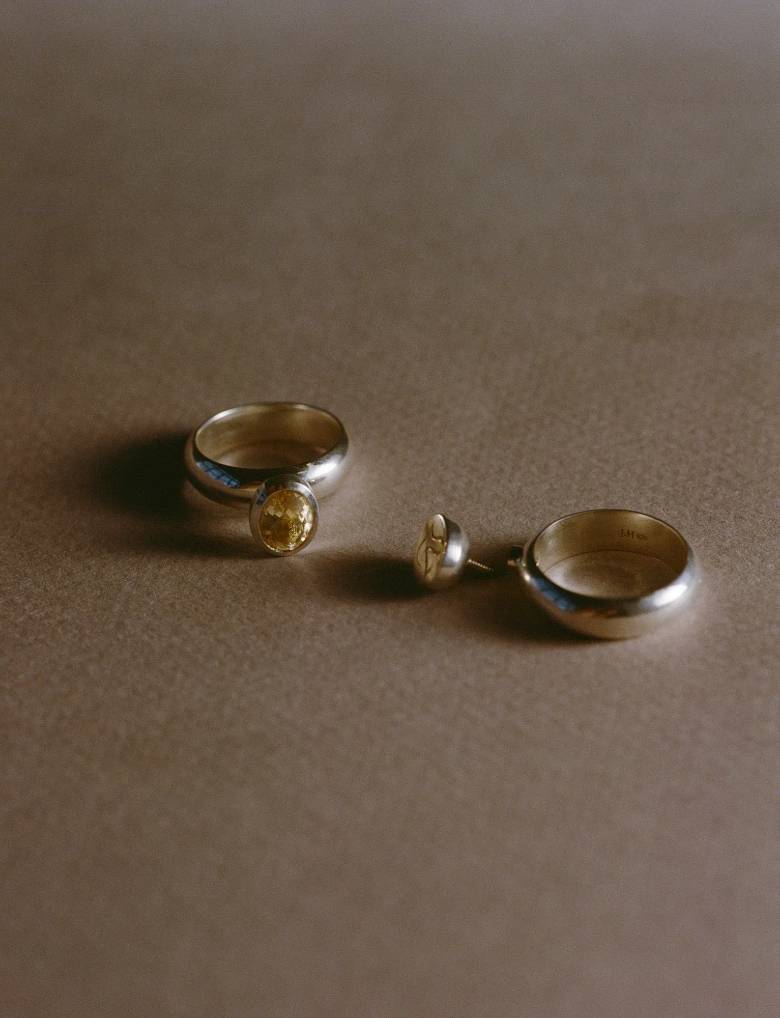 Alter Ego Ring (Sunstone, Signet, Smoky Quartz) sold by J. Hannah Jewelry