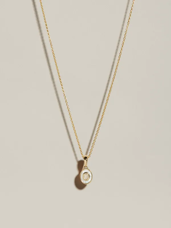 Oval Signet Pendant (MOP & Diamond) sold by J. Hannah Jewelry
