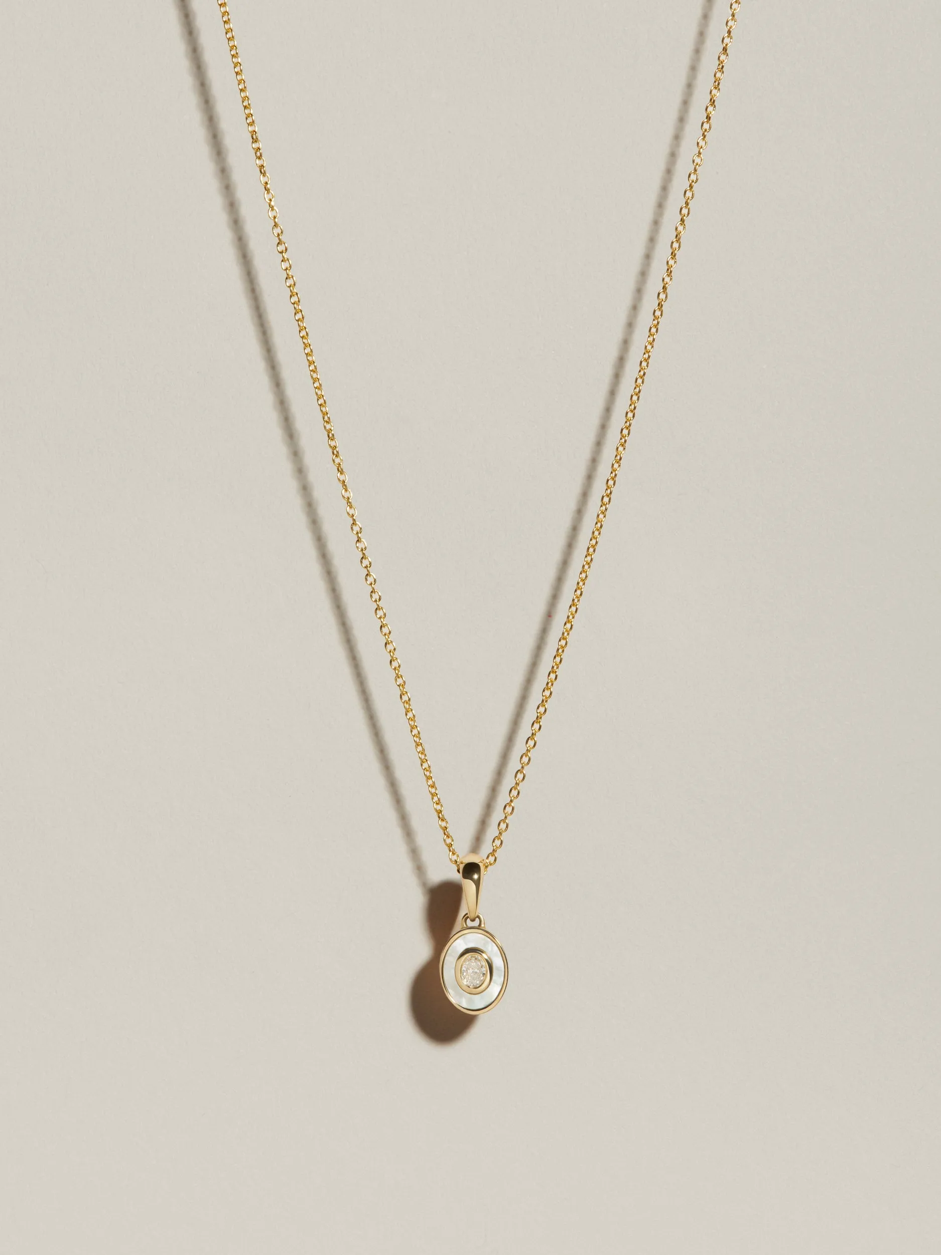 Oval Signet Pendant (MOP & Diamond) sold by J. Hannah Jewelry