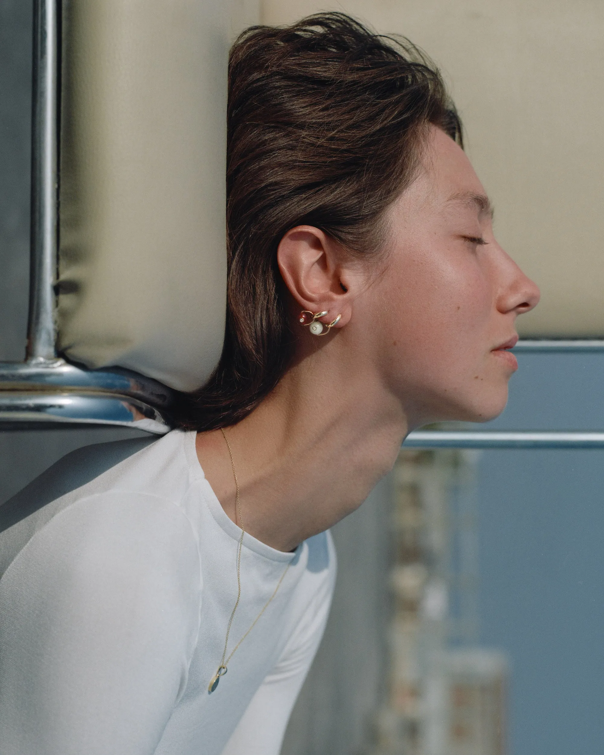 The Gem Drop Earring (Carnelian) sold by J. Hannah Jewelry product image thumbnail 5