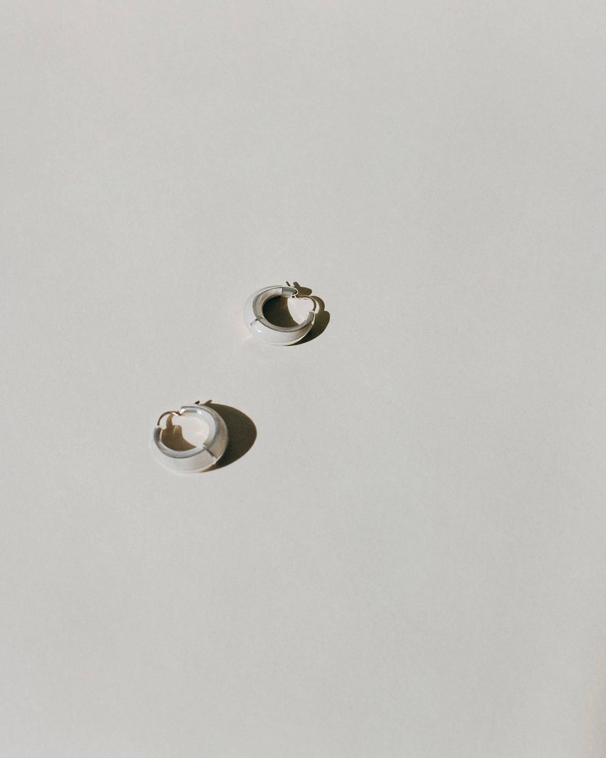 Arc Inlay Hoops (Mother of Pearl Monochrome) sold by J. Hannah Jewelry product image thumbnail 2