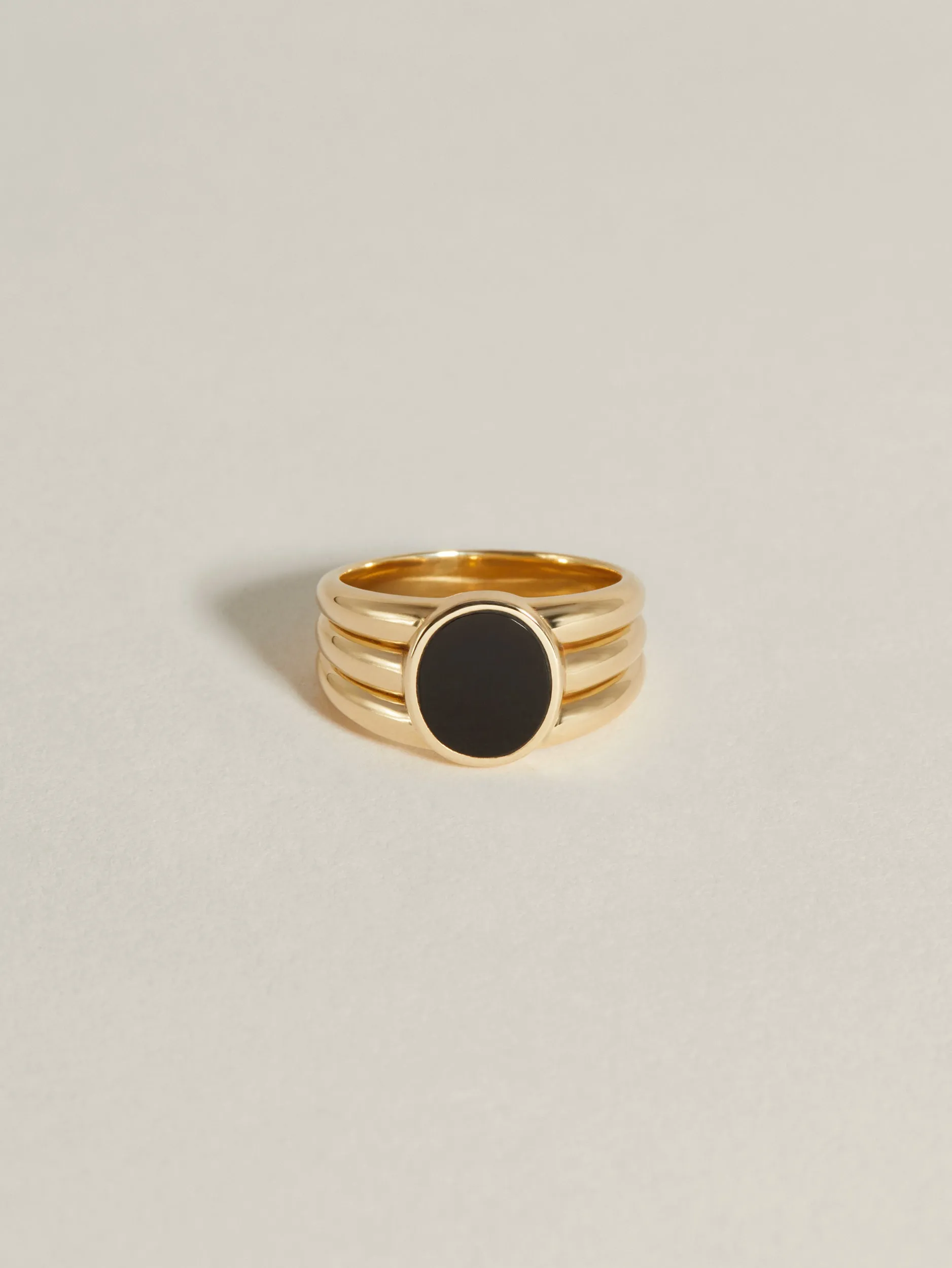 Stacked Inlay Signet (Onyx) sold by J. Hannah Jewelry