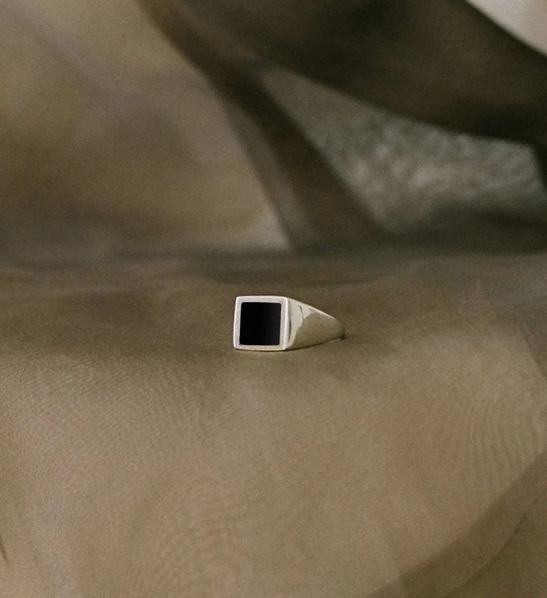 Rectangle Inlay Signet (Onyx) sold by J. Hannah Jewelry