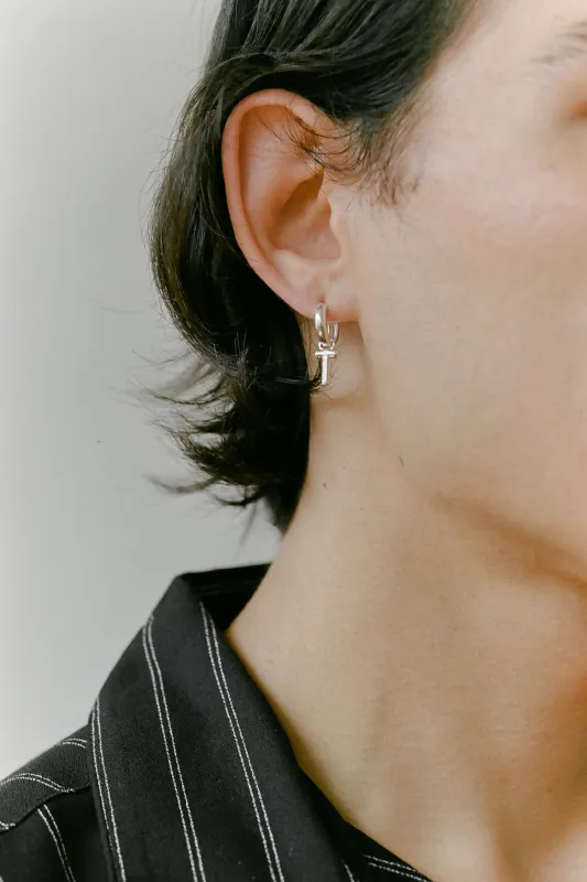 Initial Charm Hoop sold by J. Hannah Jewelry