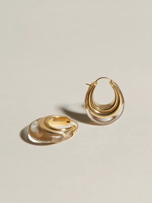 Gemstone Strata Hoop (White Quartz) made by J. Hannah Jewelry