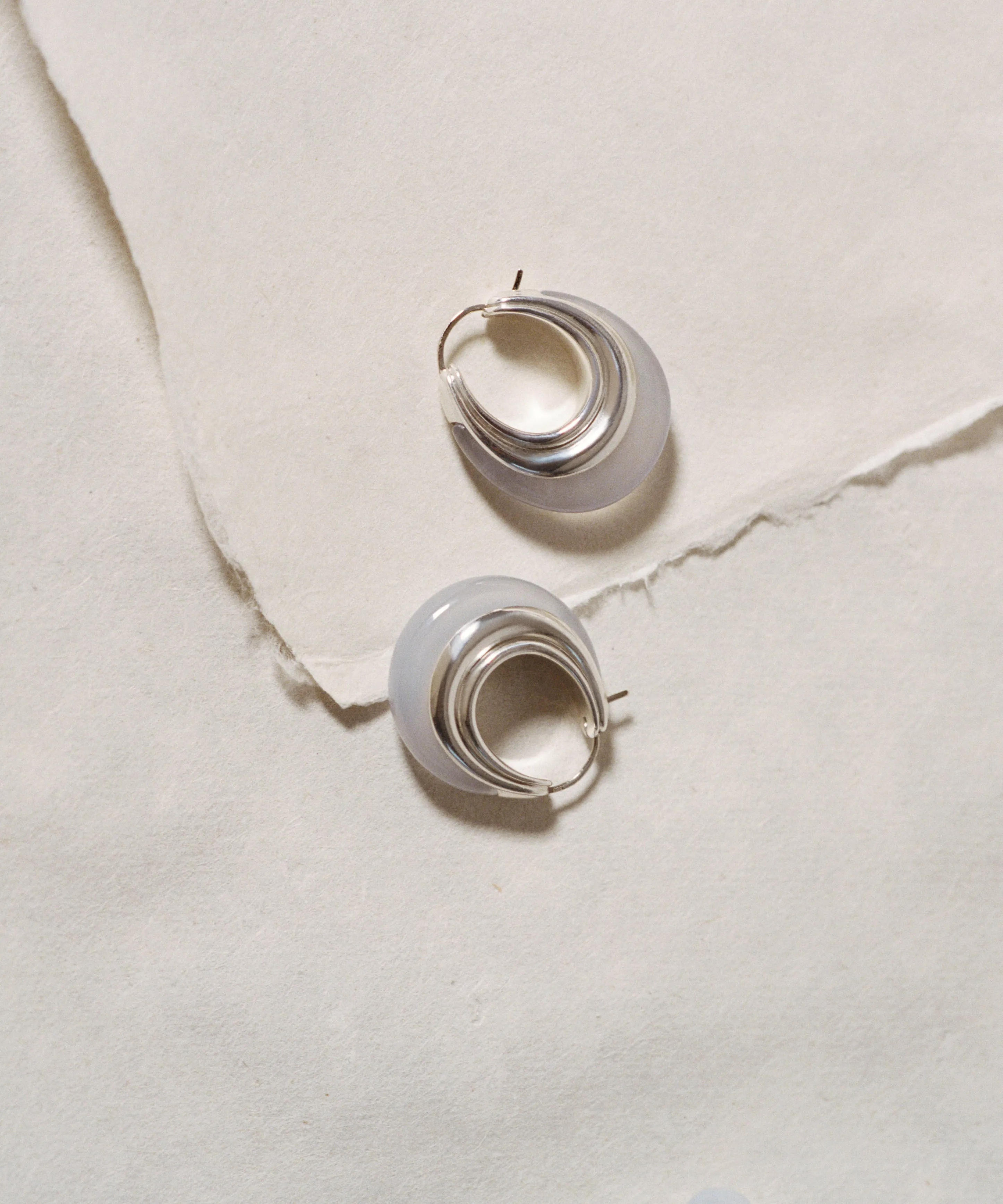 Gemstone Strata Hoop (Blue Chalcedony) sold by J. Hannah Jewelry product image thumbnail 5