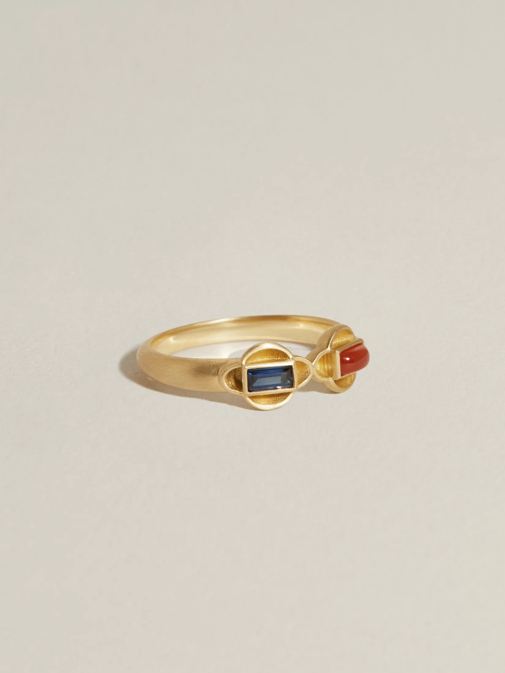 Diptych Ring (Carnelian & Sapphire) sold by J. Hannah Jewelry product image thumbnail 2