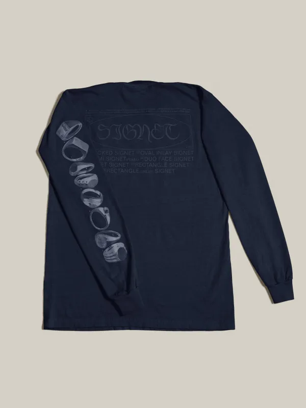 Long Sleeve Signet Tee (Blue Nudes) sold by J. Hannah Jewelry