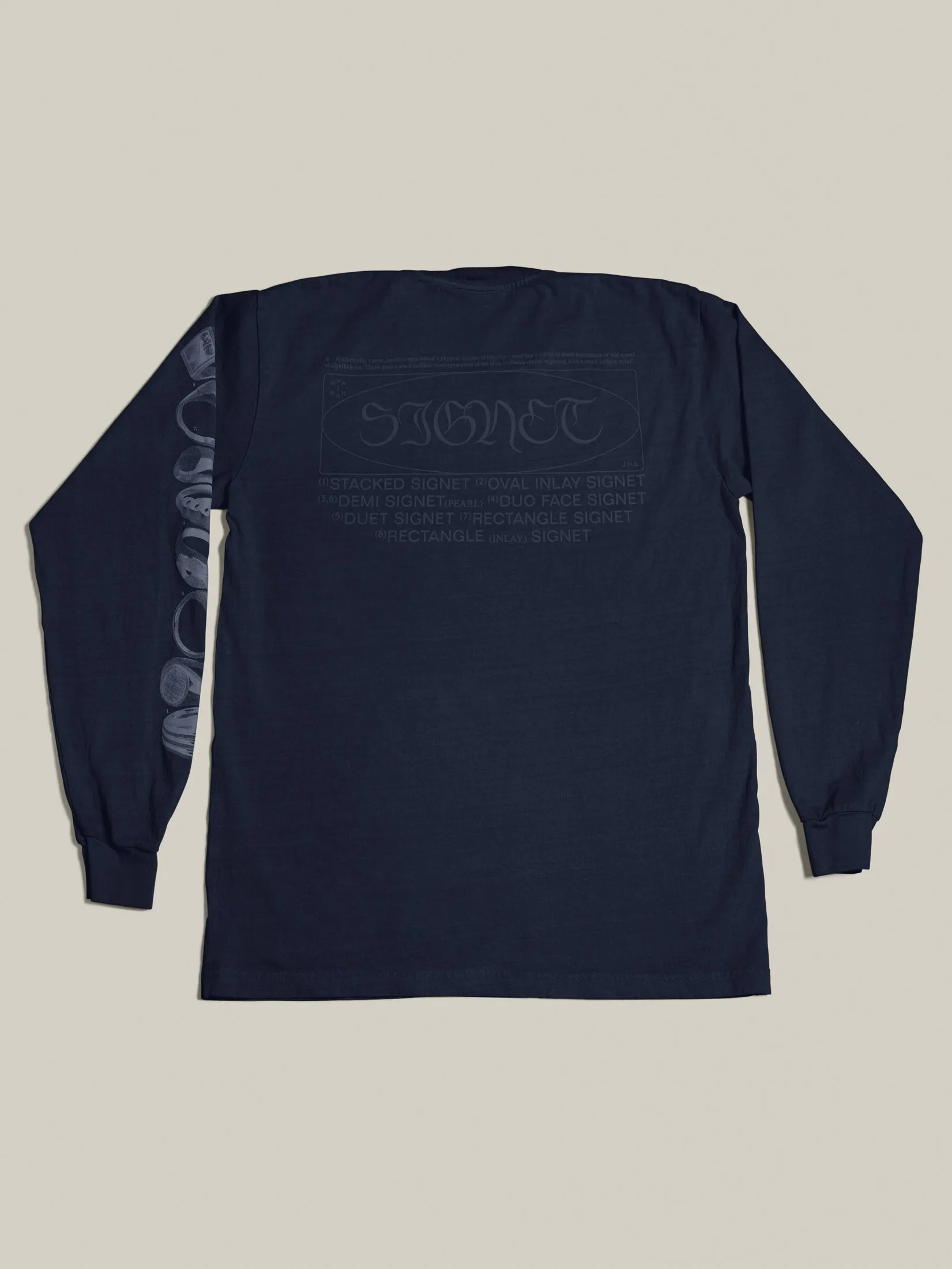 Long Sleeve Signet Tee (Blue Nudes) sold by J. Hannah Jewelry product image thumbnail 2