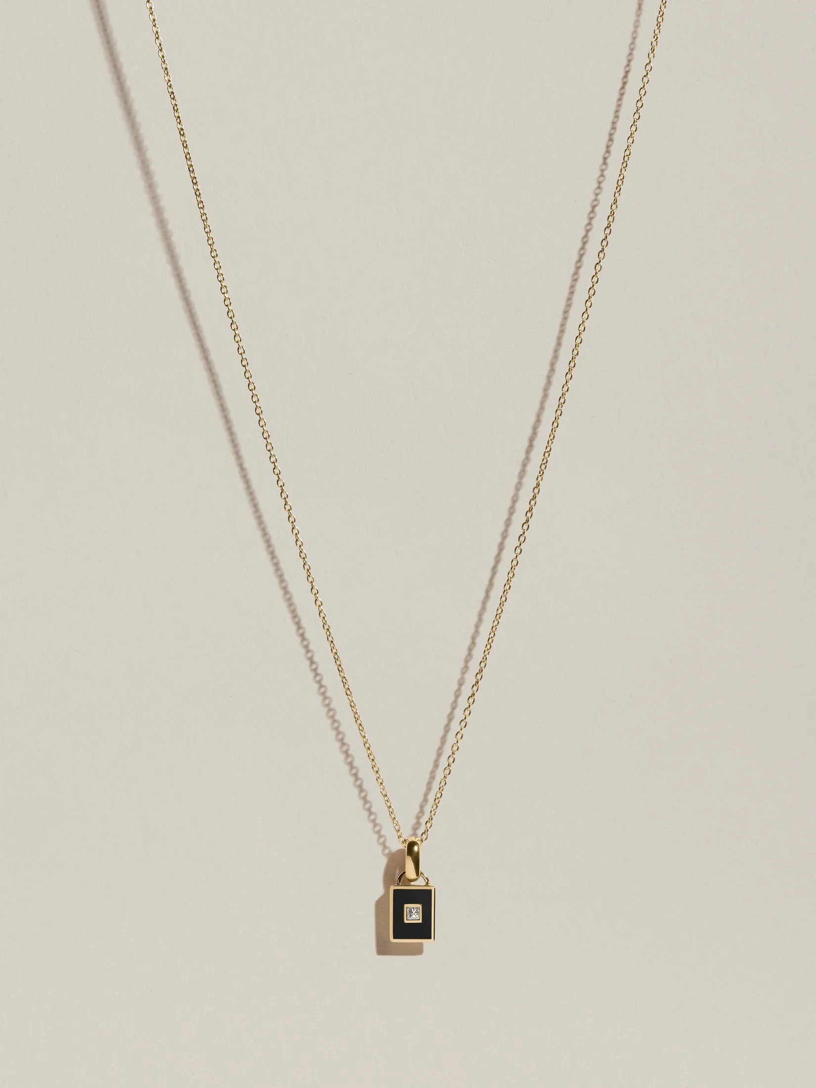 Rectangle Signet Pendant (Onyx & Diamond) sold by J. Hannah Jewelry product image thumbnail 2