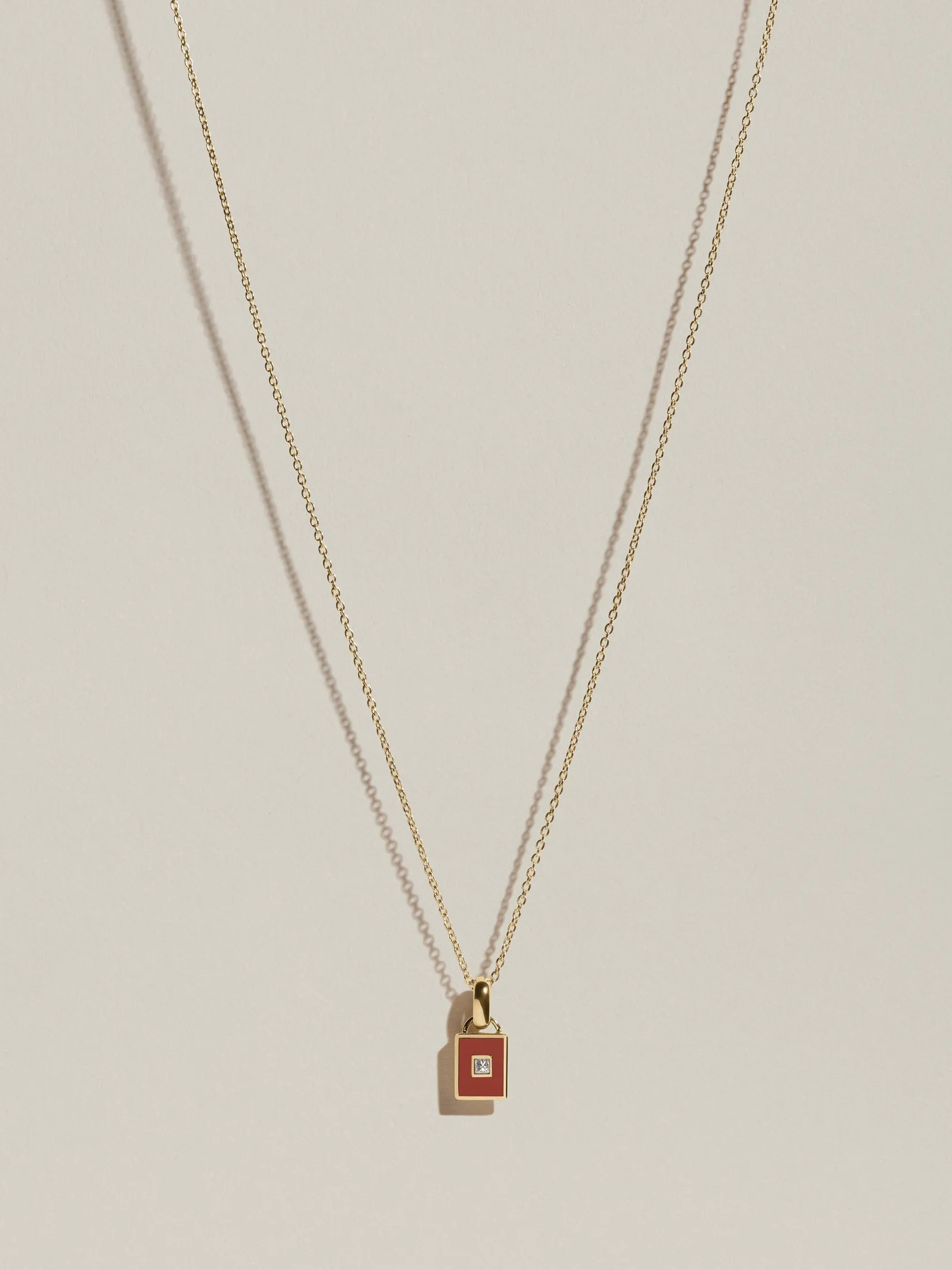 Rectangle Signet Pendant (Red Jasper & Diamond) sold by J. Hannah Jewelry product image thumbnail 2