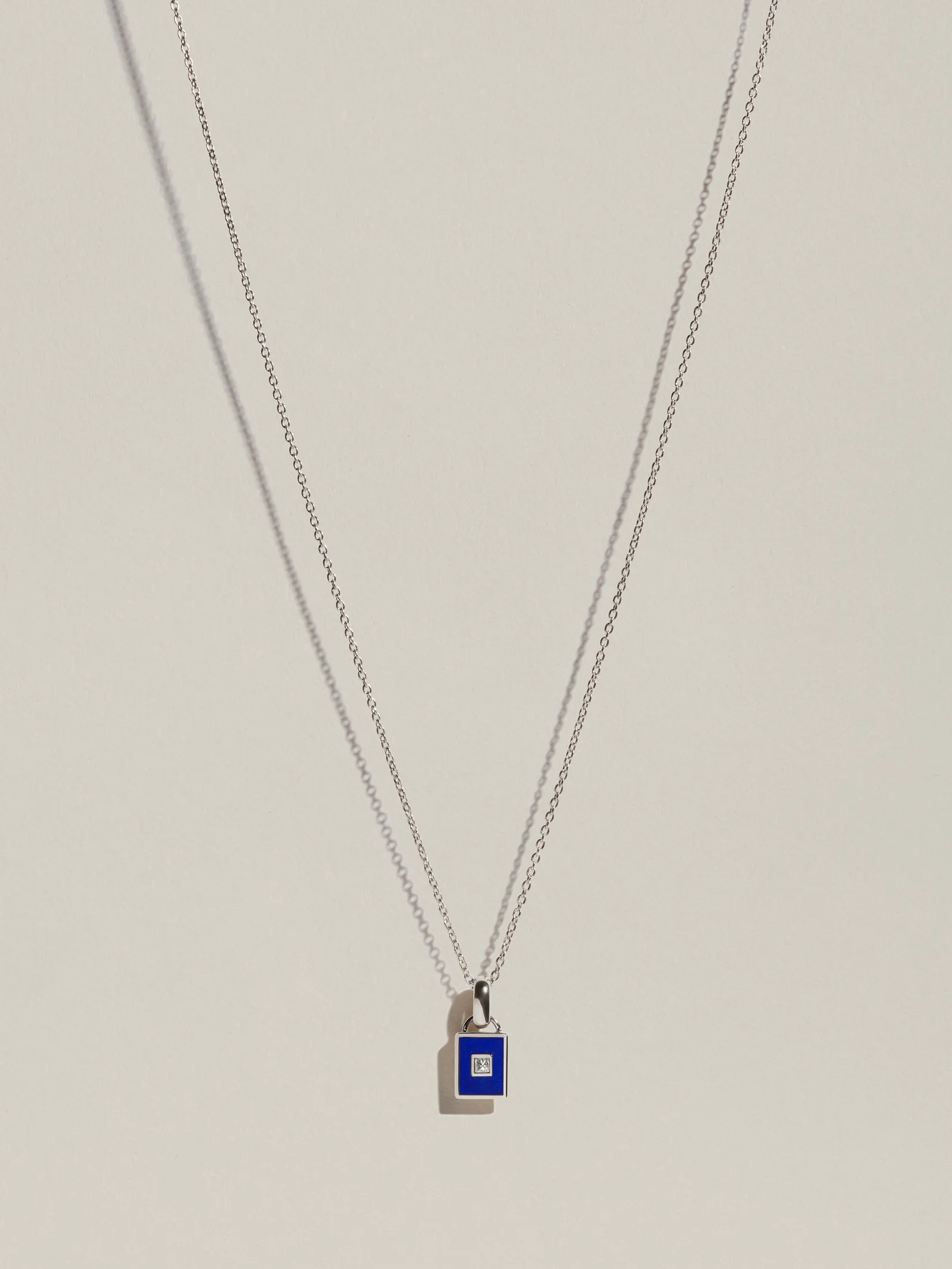 Rectangle Signet Pendant (Lapis & Diamond) sold by J. Hannah Jewelry product image thumbnail 2