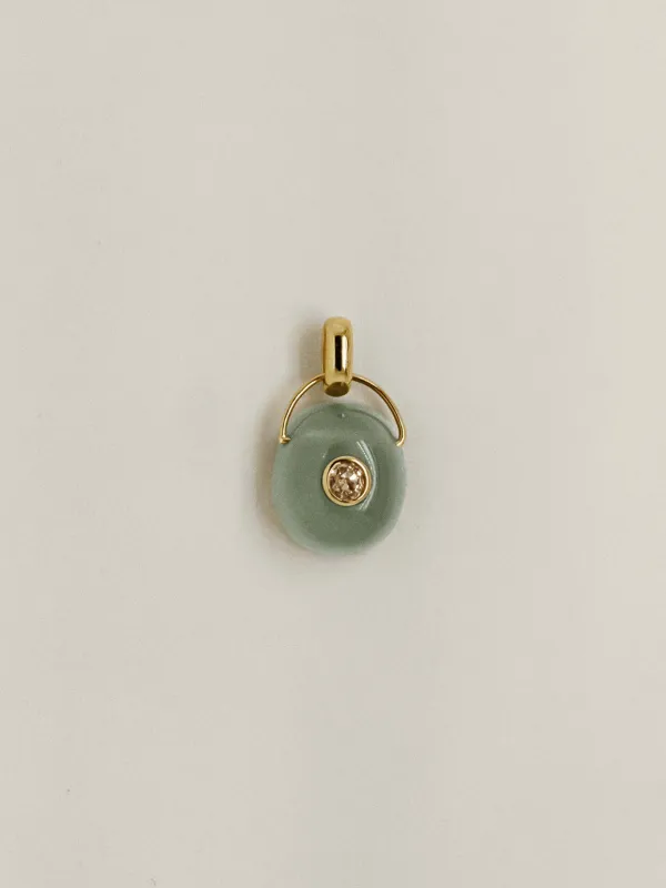 OOAK Gem Drop Pendant (Aquamarine & Diamond) sold by J. Hannah Jewelry