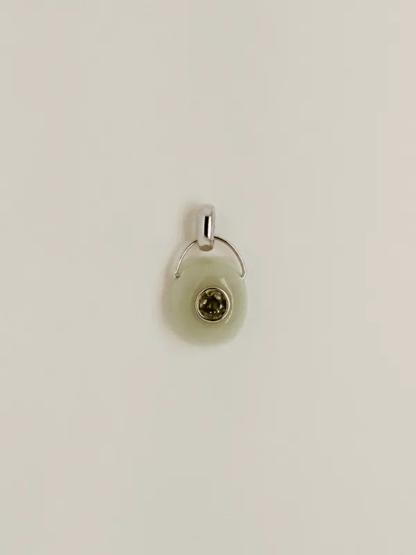 OOAK Gem Drop Pendant (Pear Beryl & Sapphire) made by J. Hannah Jewelry