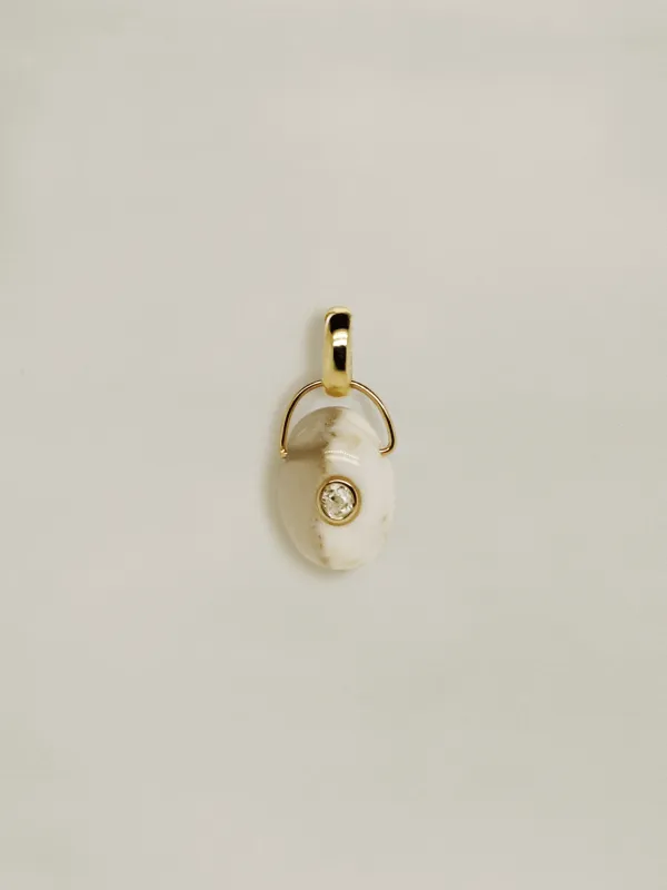 OOAK Gem Drop Pendant (Opal & Diamond) made by J. Hannah Jewelry