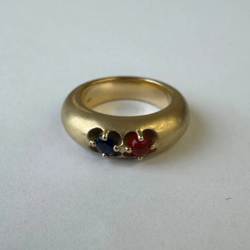 Devotion Ring II carnelian & sapphire (spreadsheet sale) made by J. Hannah Jewelry