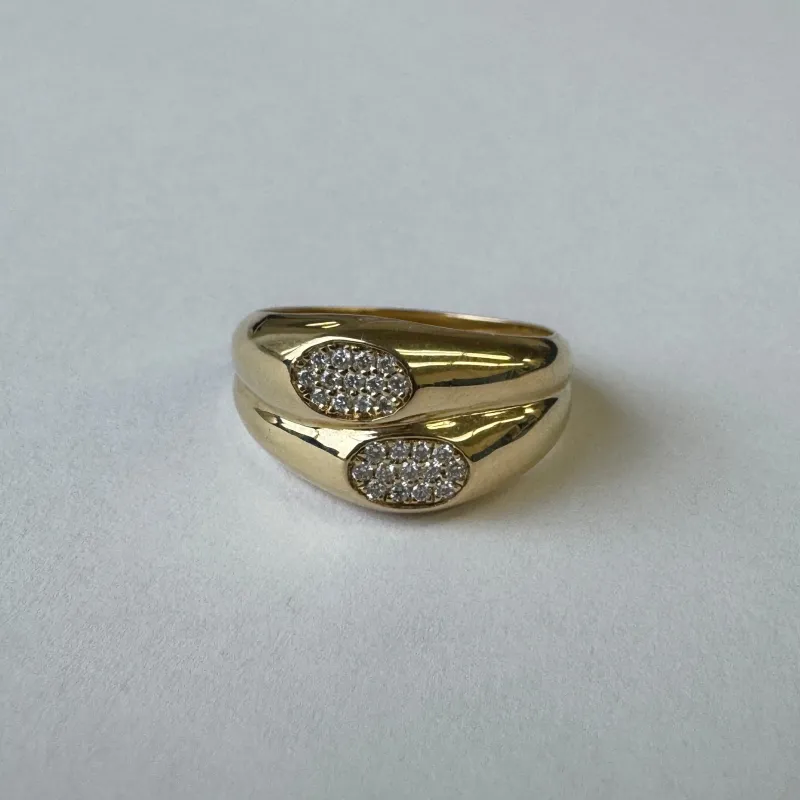 Duo Face Signet w/ Pave (spreadsheet sale) made by J. Hannah Jewelry