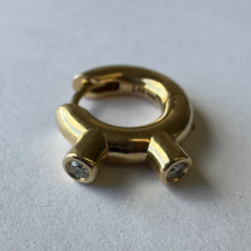 Martian Hoop Diamond I - single (spreadsheet sale) made by J. Hannah Jewelry