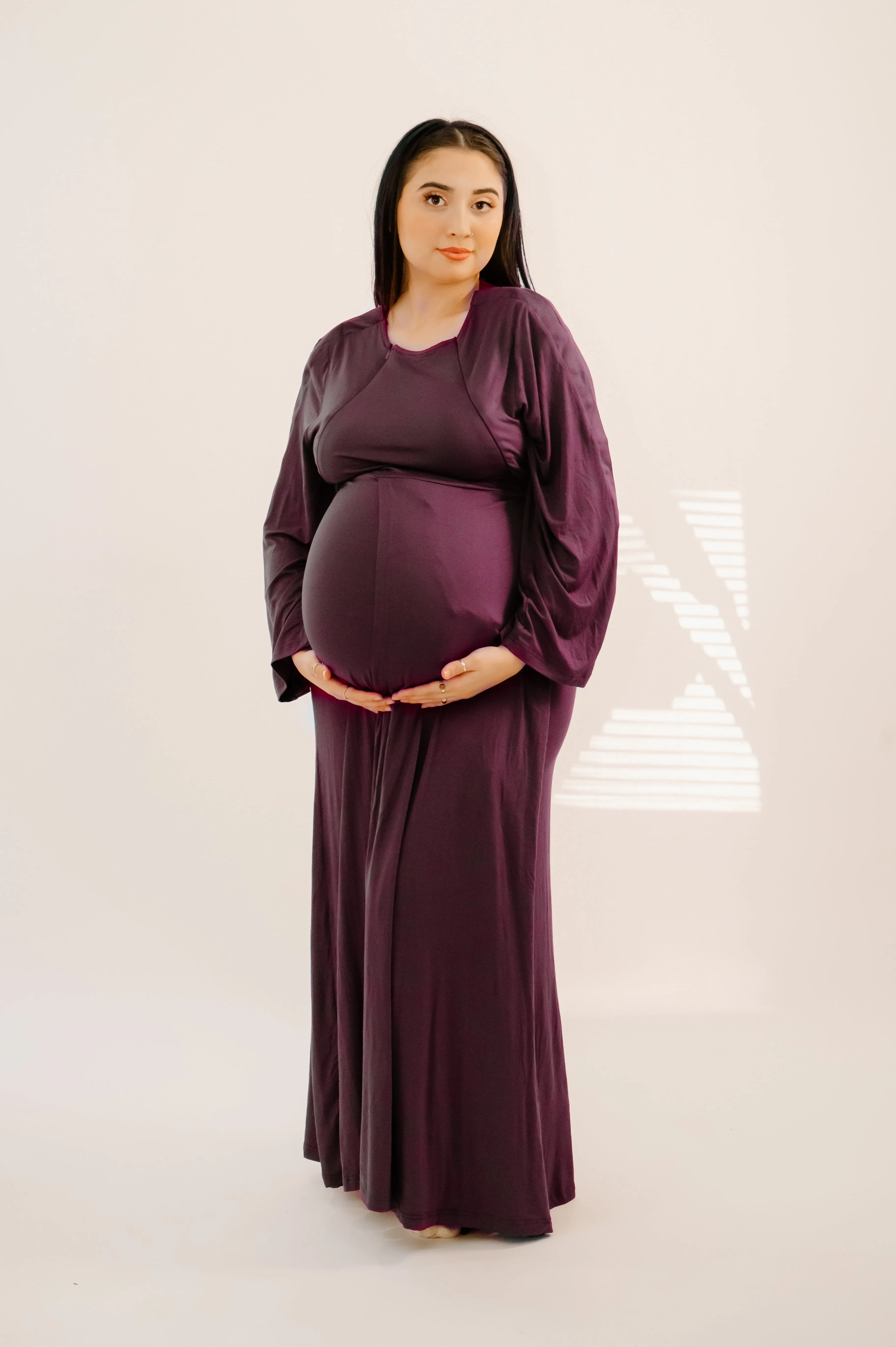 Nadia Labor & Postpartum Gown in Plum sold by Lila Maternity product image thumbnail 4