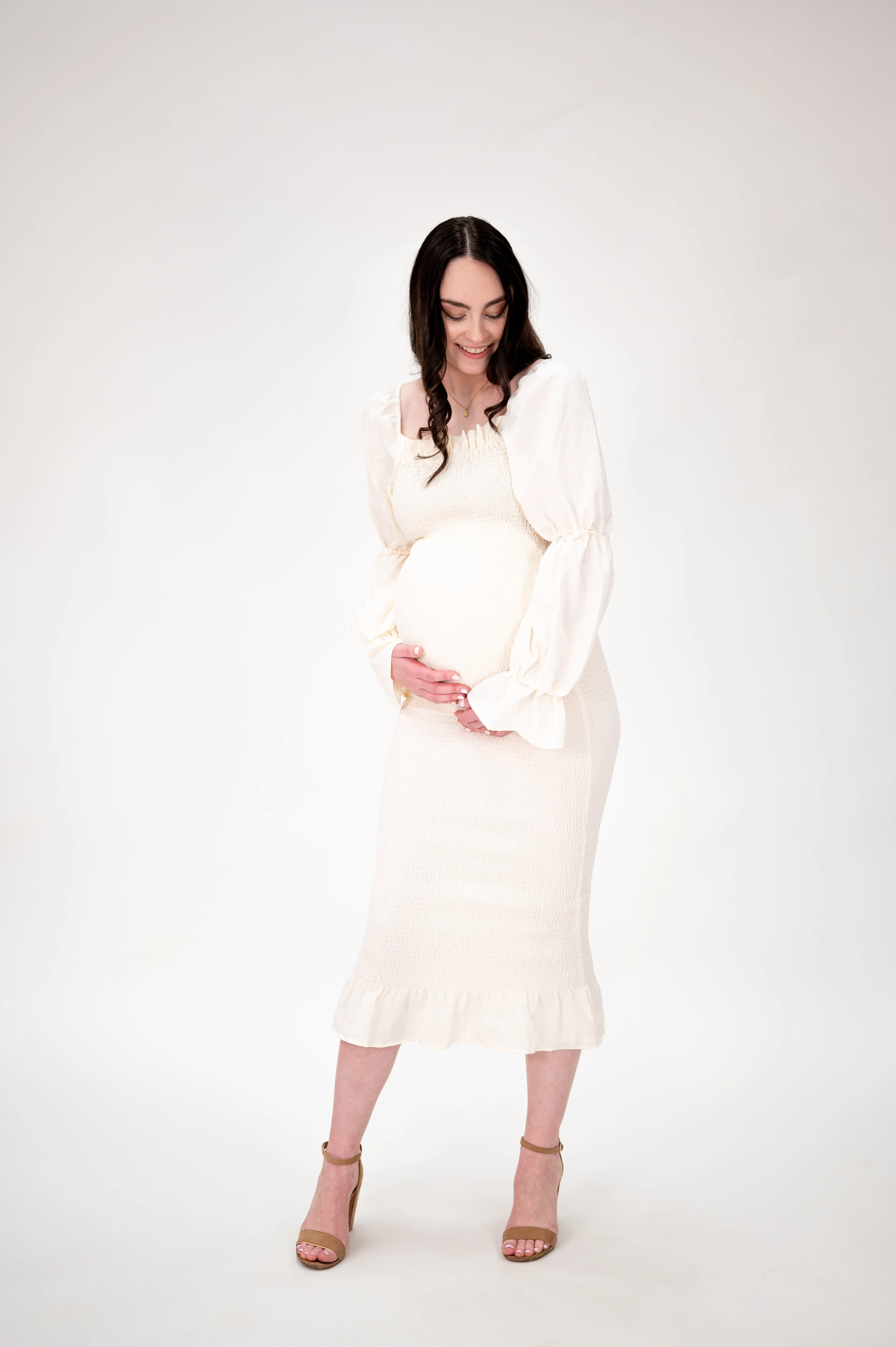 Daphne Dress in Cremé sold by Lila Maternity product image thumbnail 2
