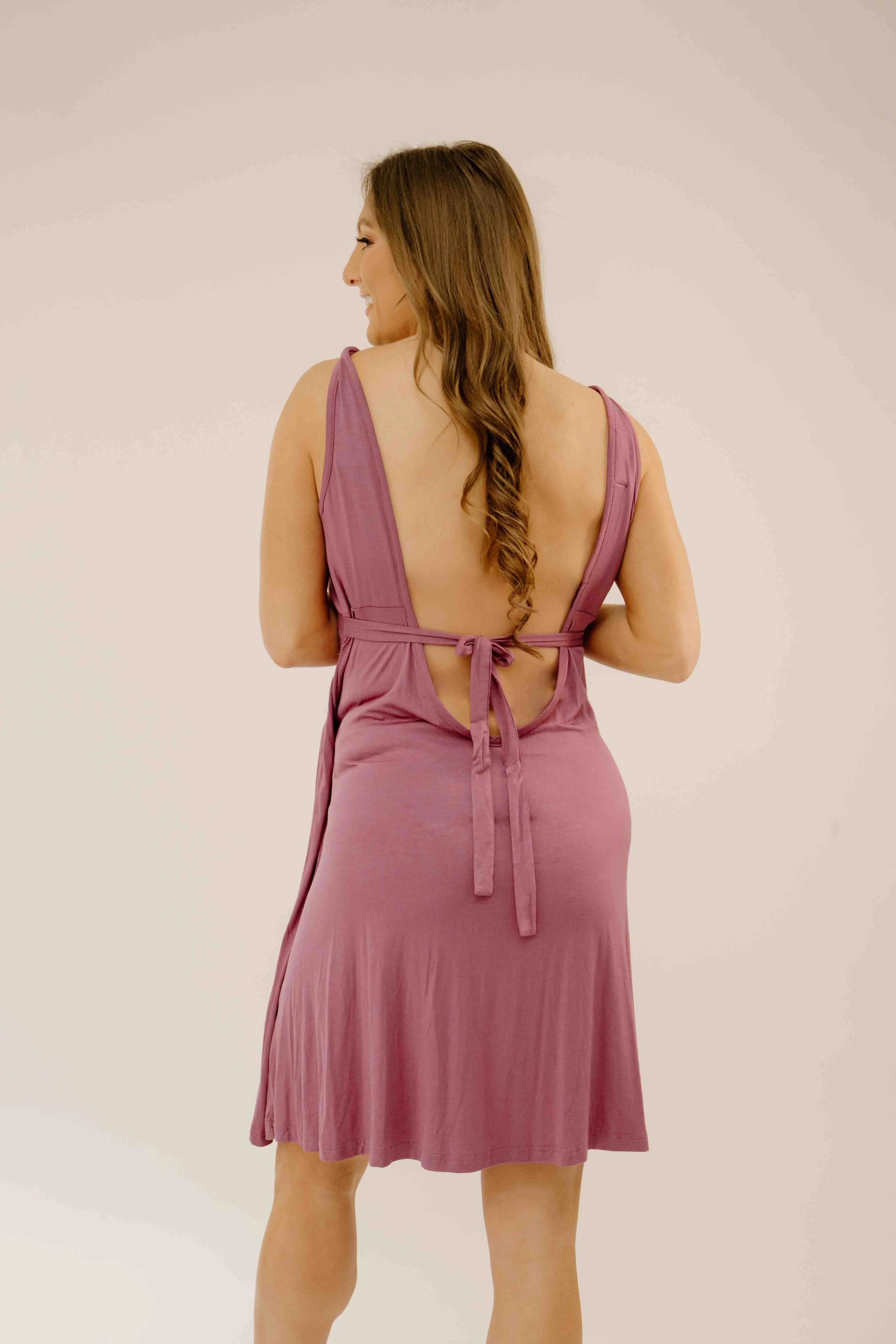 Juliet Labor & Postpartum Gown in Dusty Rose-Limited Time sold by Lila Maternity product image thumbnail 4