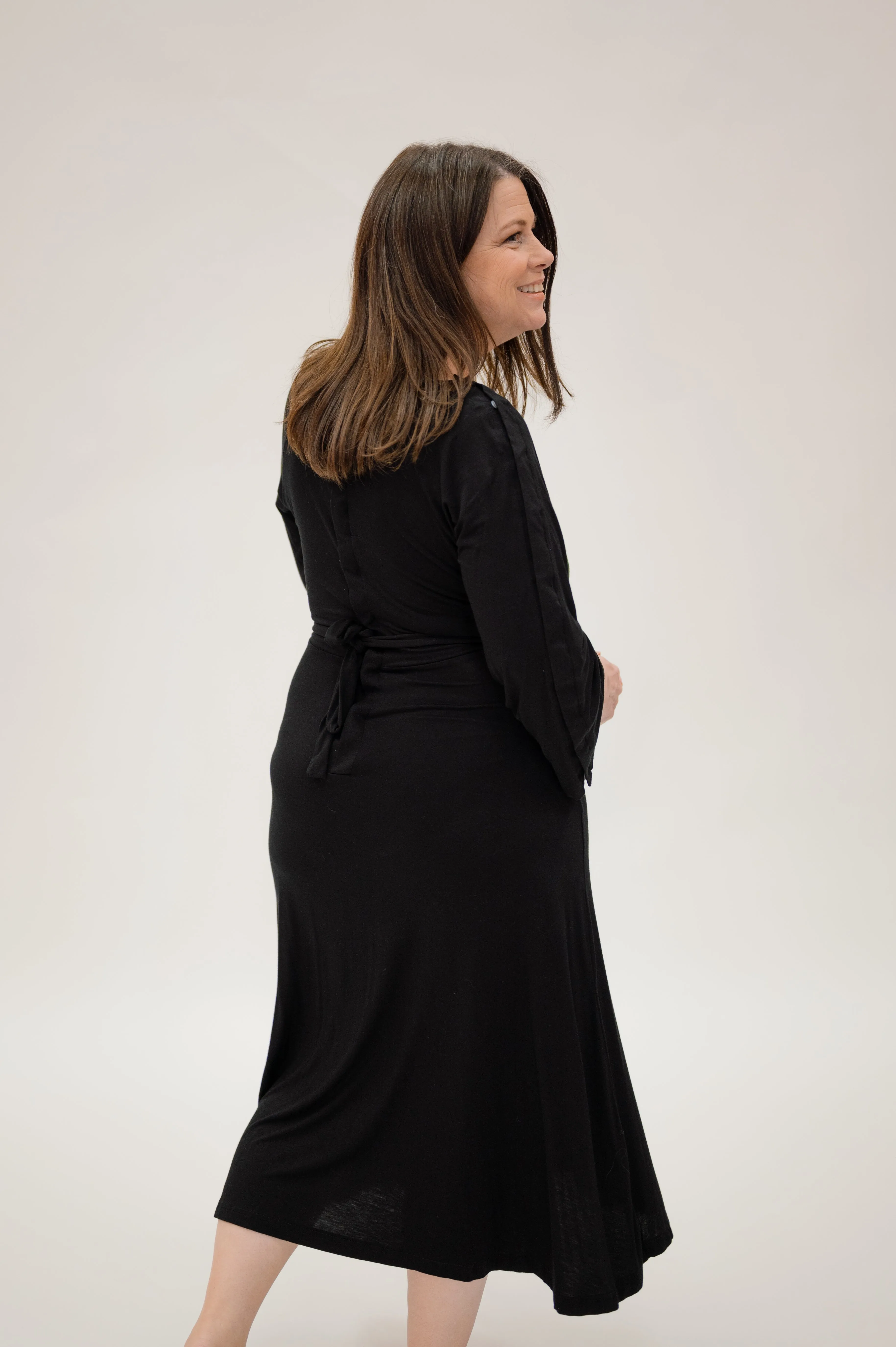 Amelia Labor & Postpartum Gown in Black sold by Lila Maternity product image thumbnail 5
