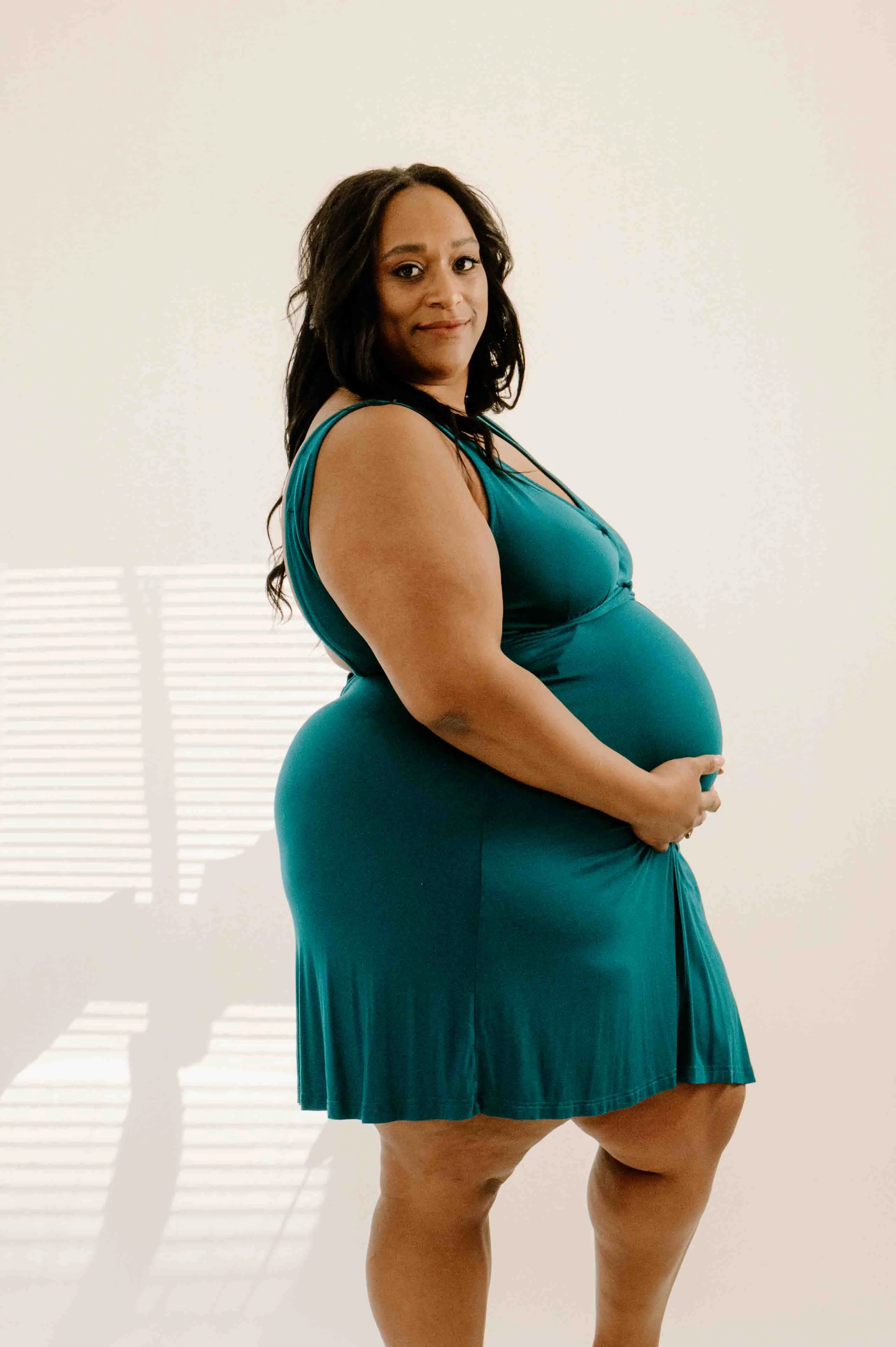 Juliet Labor & Postpartum Gown in Deep Teal-Limited Time sold by Lila Maternity product image thumbnail 2